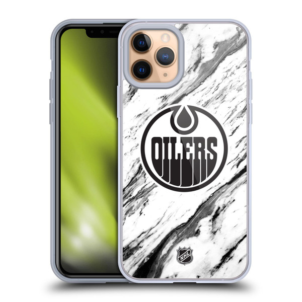 NHL Edmonton Oilers Marble Soft Gel Case for Apple iPhone 11 Pro