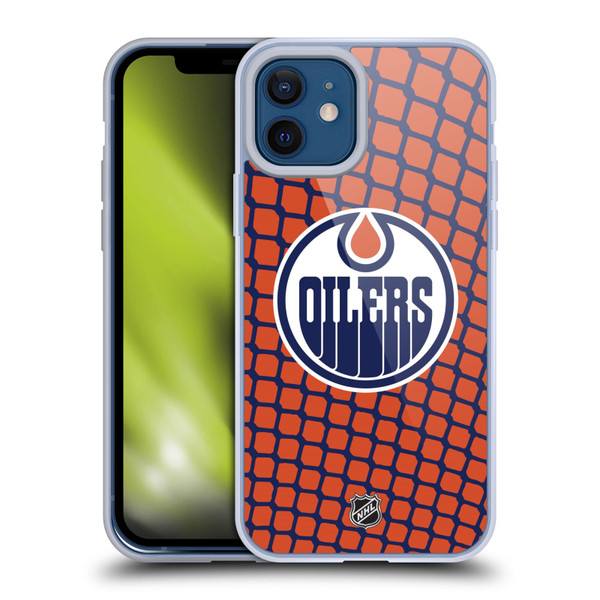 NHL Edmonton Oilers Net Pattern Soft Gel Case for Apple iPhone 12 / iPhone 12 Pro