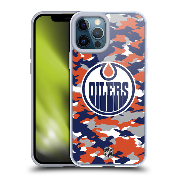 NHL Edmonton Oilers Camouflage Soft Gel Case for Apple iPhone 12 Pro Max