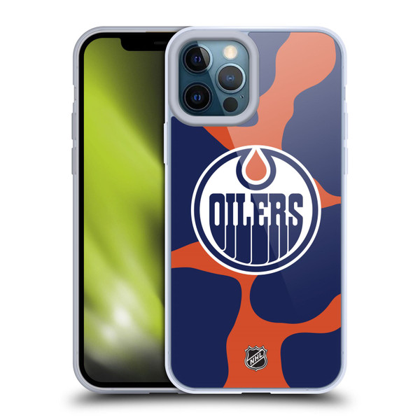 NHL Edmonton Oilers Cow Pattern Soft Gel Case for Apple iPhone 12 Pro Max