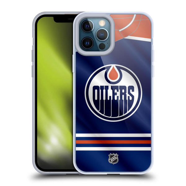 NHL Edmonton Oilers Jersey Soft Gel Case for Apple iPhone 12 Pro Max