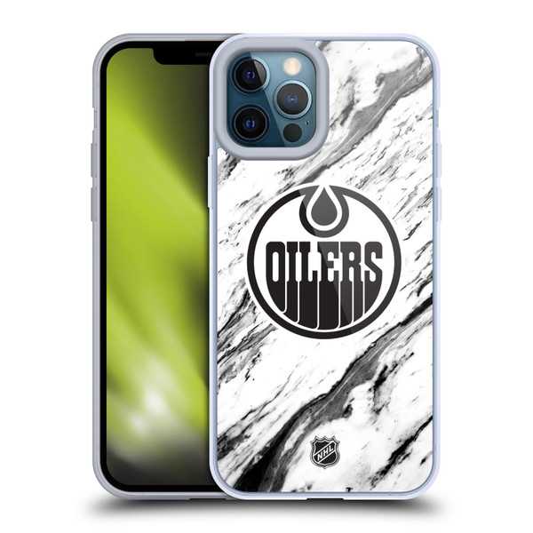 NHL Edmonton Oilers Marble Soft Gel Case for Apple iPhone 12 Pro Max