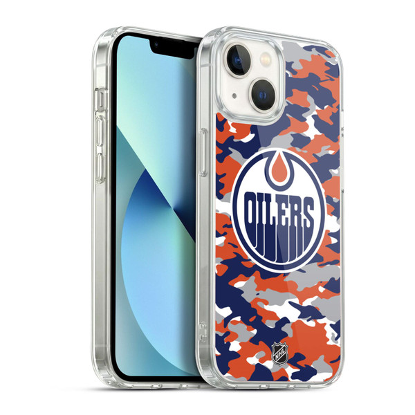 NHL Edmonton Oilers Camouflage Soft Gel Case for Apple iPhone 13