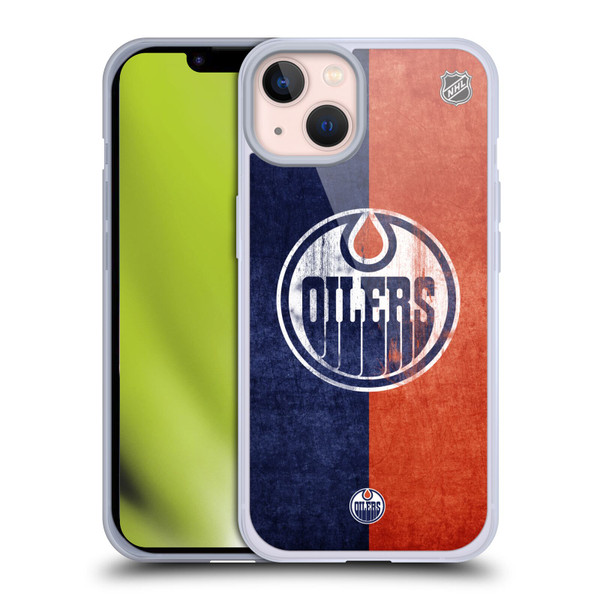 NHL Edmonton Oilers Half Distressed Soft Gel Case for Apple iPhone 13