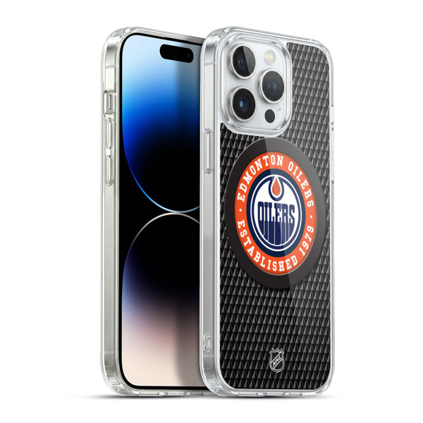 NHL Edmonton Oilers Puck Texture Soft Gel Case for Apple iPhone 13 Pro Max & MagSafe