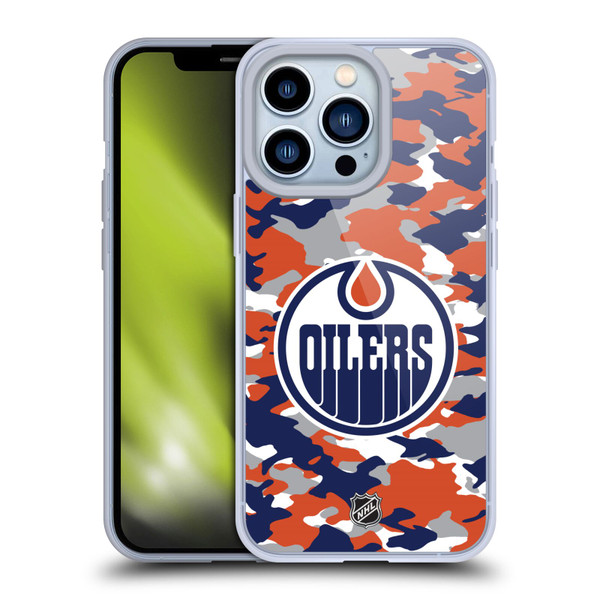 NHL Edmonton Oilers Camouflage Soft Gel Case for Apple iPhone 13 Pro