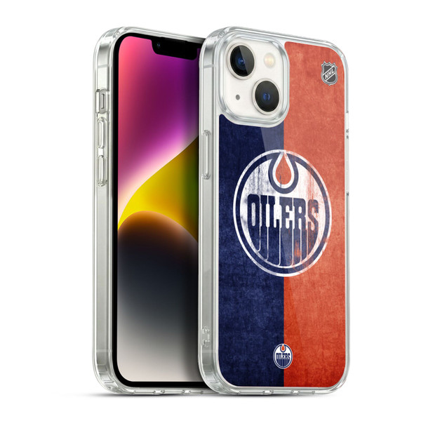 NHL Edmonton Oilers Half Distressed Soft Gel Case for Apple iPhone 14