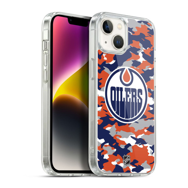 NHL Edmonton Oilers Camouflage Soft Gel Case for Apple iPhone 14 Plus & MagSafe