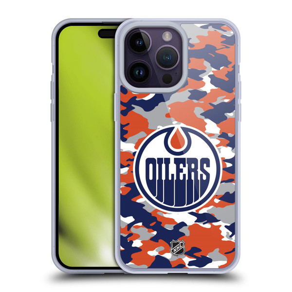 NHL Edmonton Oilers Camouflage Soft Gel Case for Apple iPhone 14 Pro Max