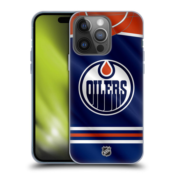 NHL Edmonton Oilers Jersey Soft Gel Case for Apple iPhone 14 Pro