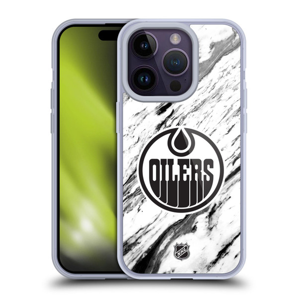 NHL Edmonton Oilers Marble Soft Gel Case for Apple iPhone 14 Pro