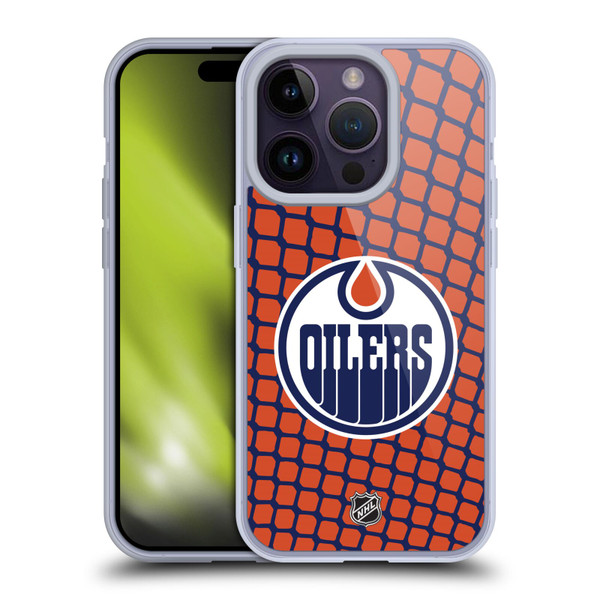NHL Edmonton Oilers Net Pattern Soft Gel Case for Apple iPhone 14 Pro