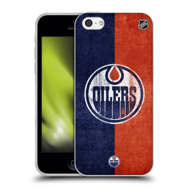 NHL Edmonton Oilers Half Distressed Soft Gel Case for Apple iPhone 5c