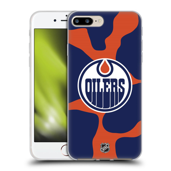 NHL Edmonton Oilers Cow Pattern Soft Gel Case for Apple iPhone 7 Plus / iPhone 8 Plus