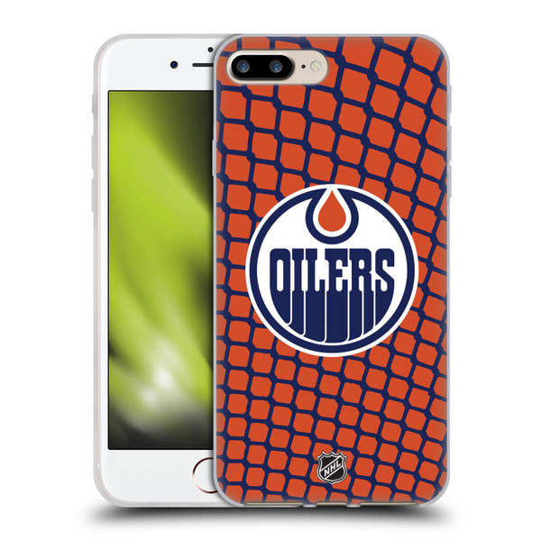 NHL Edmonton Oilers Net Pattern Soft Gel Case for Apple iPhone 7 Plus / iPhone 8 Plus