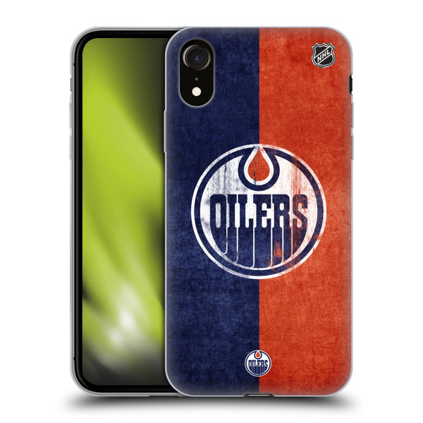 NHL Edmonton Oilers Half Distressed Soft Gel Case for Apple iPhone XR