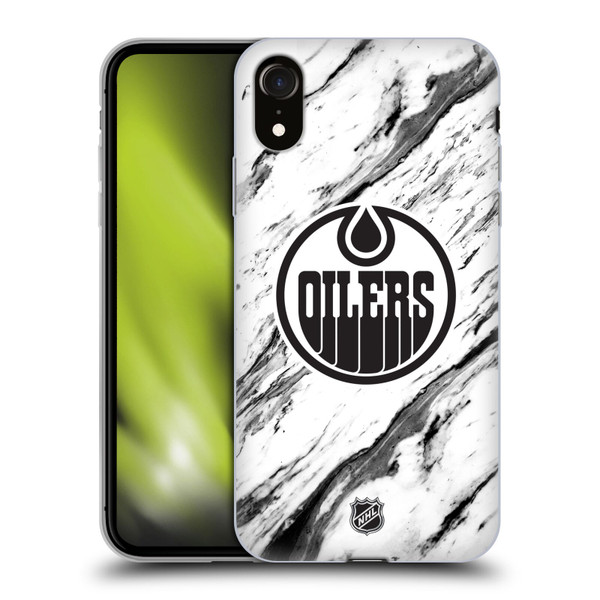 NHL Edmonton Oilers Marble Soft Gel Case for Apple iPhone XR
