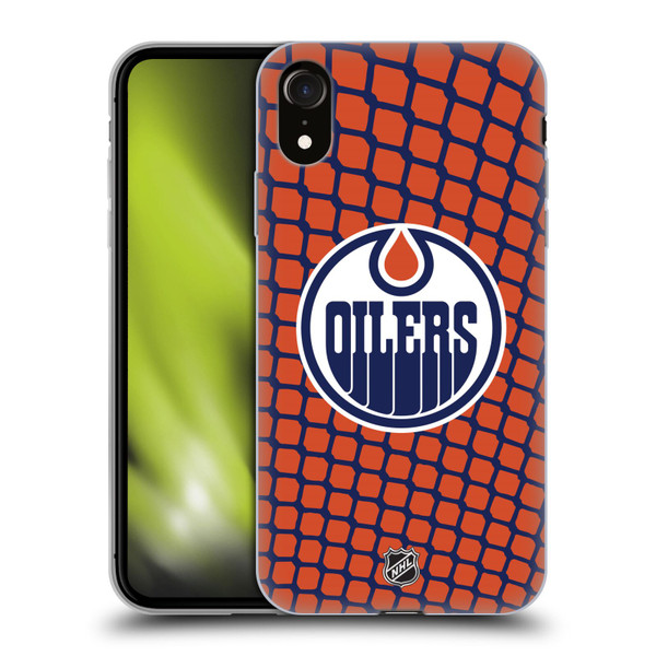 NHL Edmonton Oilers Net Pattern Soft Gel Case for Apple iPhone XR