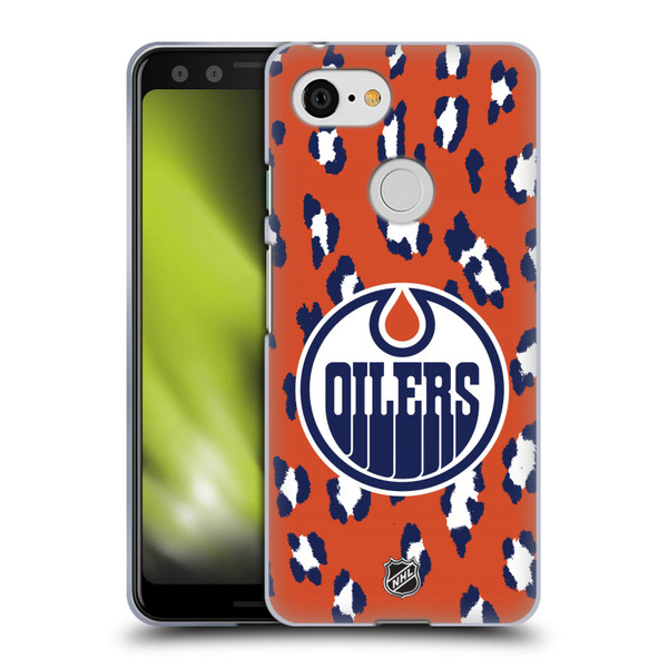 NHL Edmonton Oilers Leopard Patten Soft Gel Case for Google Pixel 3