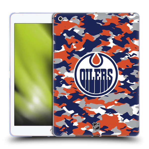 NHL Edmonton Oilers Camouflage Soft Gel Case for Apple iPad 10.2 2019/2020/2021