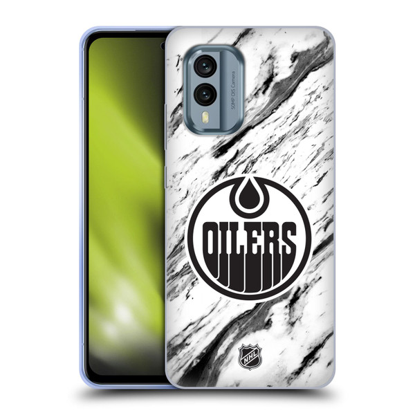 NHL Edmonton Oilers Marble Soft Gel Case for Nokia X30