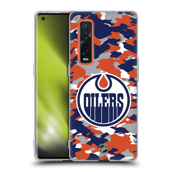 NHL Edmonton Oilers Camouflage Soft Gel Case for OPPO Find X2 Pro 5G