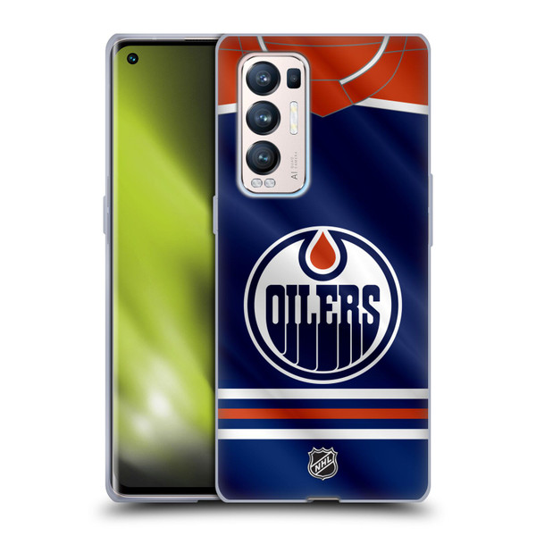 NHL Edmonton Oilers Jersey Soft Gel Case for OPPO Find X3 Neo / Reno5 Pro+ 5G
