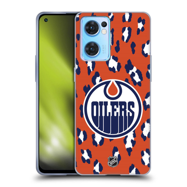 NHL Edmonton Oilers Leopard Patten Soft Gel Case for OPPO Reno7 5G / Find X5 Lite
