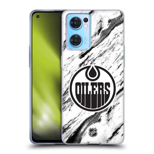 NHL Edmonton Oilers Marble Soft Gel Case for OPPO Reno7 5G / Find X5 Lite