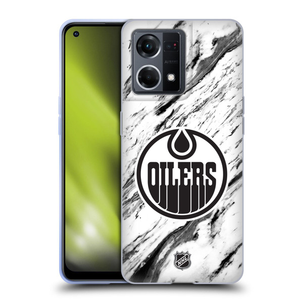 NHL Edmonton Oilers Marble Soft Gel Case for OPPO Reno8 4G