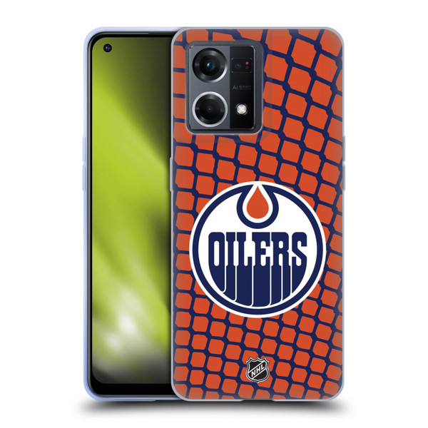 NHL Edmonton Oilers Net Pattern Soft Gel Case for OPPO Reno8 4G