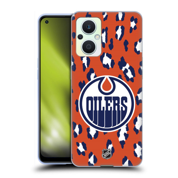 NHL Edmonton Oilers Leopard Pattern Soft Gel Case for OPPO Reno8 Lite