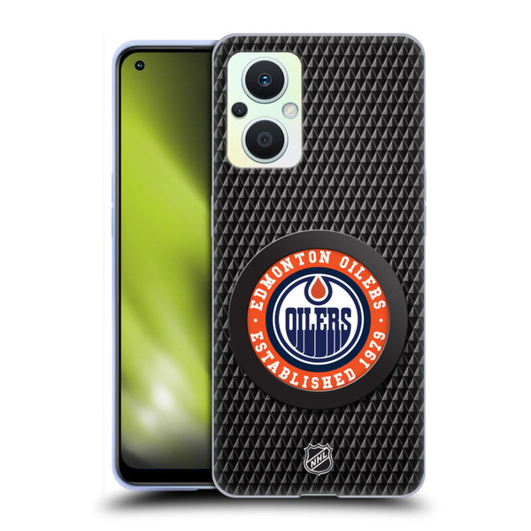 NHL Edmonton Oilers Puck Texture Soft Gel Case for OPPO Reno8 Lite