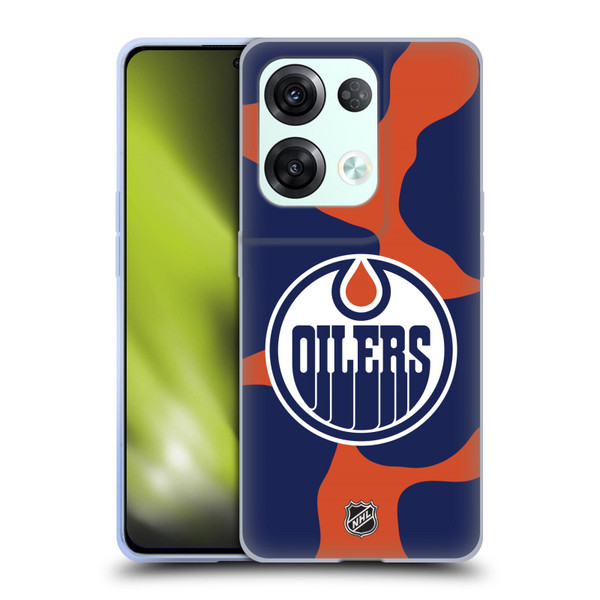 NHL Edmonton Oilers Cow Pattern Soft Gel Case for OPPO Reno8 Pro