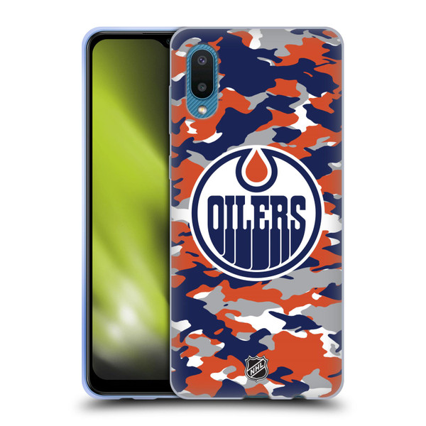 NHL Edmonton Oilers Camouflage Soft Gel Case for Samsung Galaxy A02/M02 (2021)