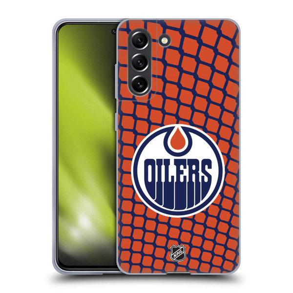 NHL Edmonton Oilers Net Pattern Soft Gel Case for Samsung Galaxy S21 FE 5G