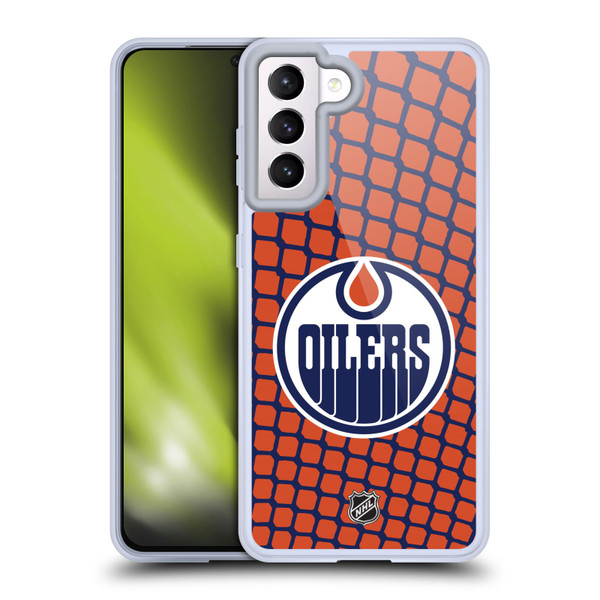 NHL Edmonton Oilers Net Pattern Soft Gel Case for Samsung Galaxy S21 5G