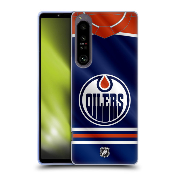 NHL Edmonton Oilers Jersey Soft Gel Case for Sony Xperia 1 IV