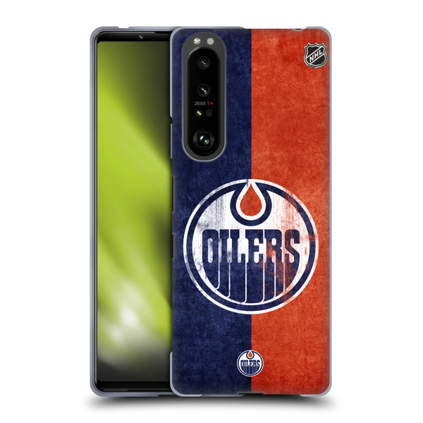 NHL Edmonton Oilers Half Distressed Soft Gel Case for Sony Xperia 1 III