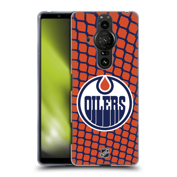 NHL Edmonton Oilers Net Pattern Soft Gel Case for Sony Xperia Pro-I