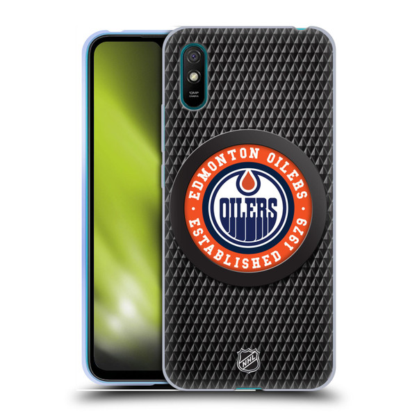 NHL Edmonton Oilers Puck Texture Soft Gel Case for Xiaomi Redmi 9A / Redmi 9AT