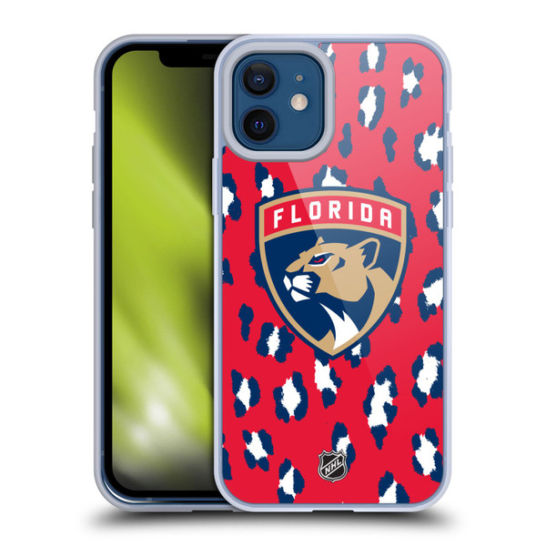 NHL Florida Panthers Leopard Pattern Soft Gel Case for Apple iPhone 12 / iPhone 12 Pro