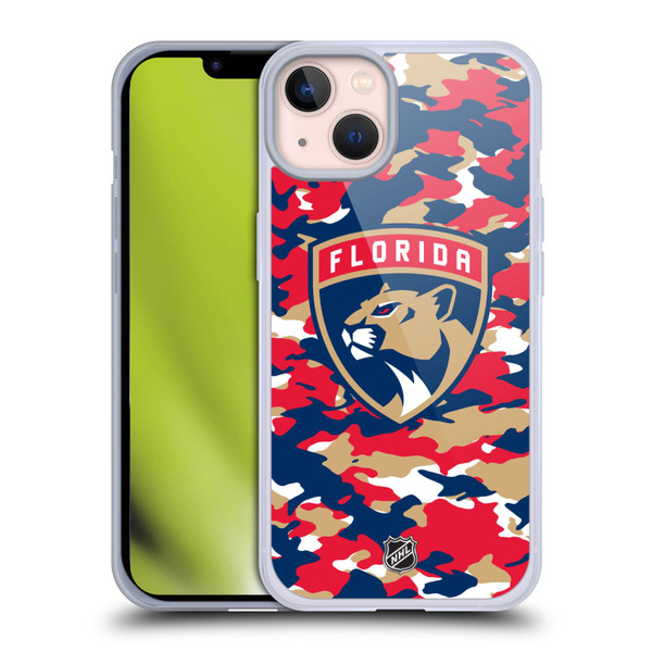 NHL Florida Panthers Camouflage Soft Gel Case for Apple iPhone 13