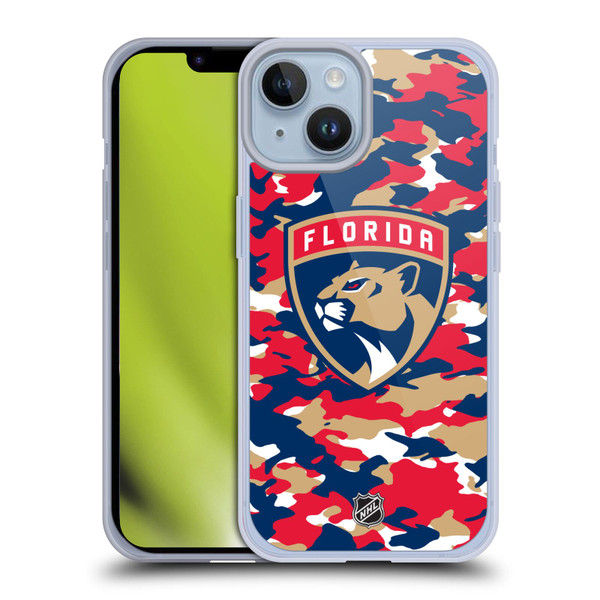 NHL Florida Panthers Camouflage Soft Gel Case for Apple iPhone 14