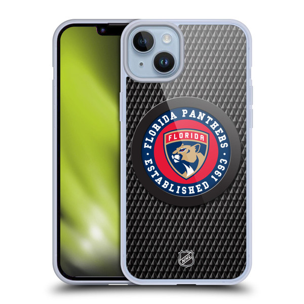 NHL Florida Panthers Puck Texture Soft Gel Case for Apple iPhone 14 Plus