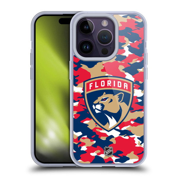 NHL Florida Panthers Camouflage Soft Gel Case for Apple iPhone 14 Pro