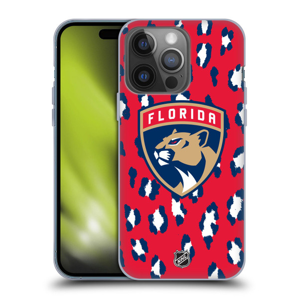NHL Florida Panthers Leopard Patten Soft Gel Case for Apple iPhone 14 Pro
