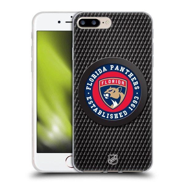 NHL Florida Panthers Puck Texture Soft Gel Case for Apple iPhone 7 Plus / iPhone 8 Plus