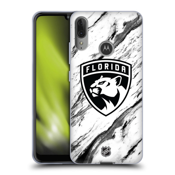 NHL Florida Panthers Marble Soft Gel Case for Motorola Moto E6 Plus