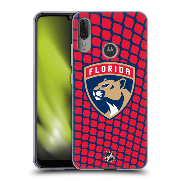 NHL Florida Panthers Net Pattern Soft Gel Case for Motorola Moto E6 Plus